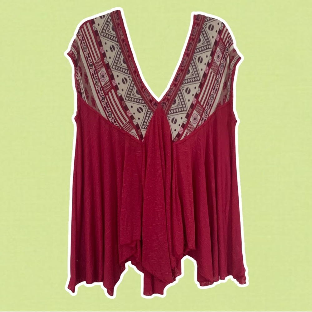 Flowy Dark Pink Boho Style Free People Top